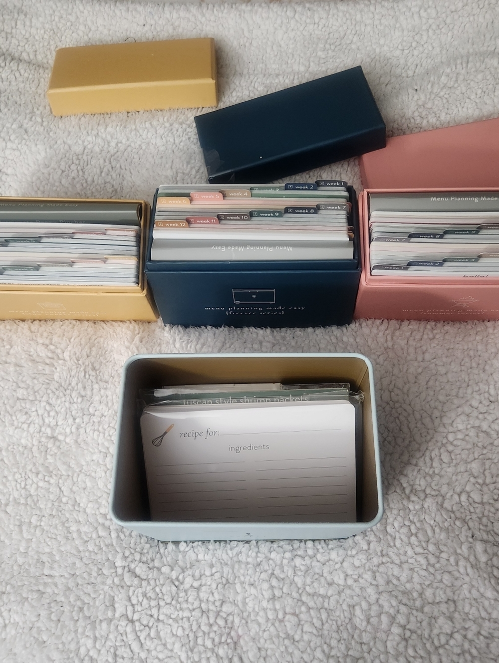 Passionate Penny Pincher Menu Planning Made Easy Lot Of 4 Boxes/Tin Recipe Cards - Picture 4 of 9